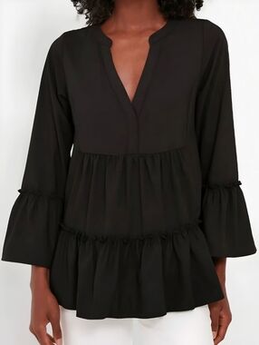Tuckernuck Pomander Place Black Tiered Kenzo Top, S